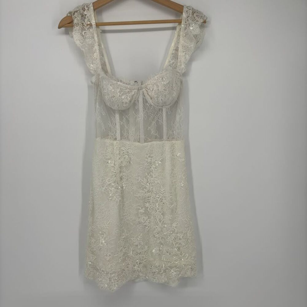 UNDONE LACE MIDI DRESS, CORSET ACCENTED TOP
